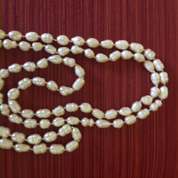 BIWA JAPANESE FRESH WATER PEARLS 46' LONG❤️6.5MM - Picture 4 of 5